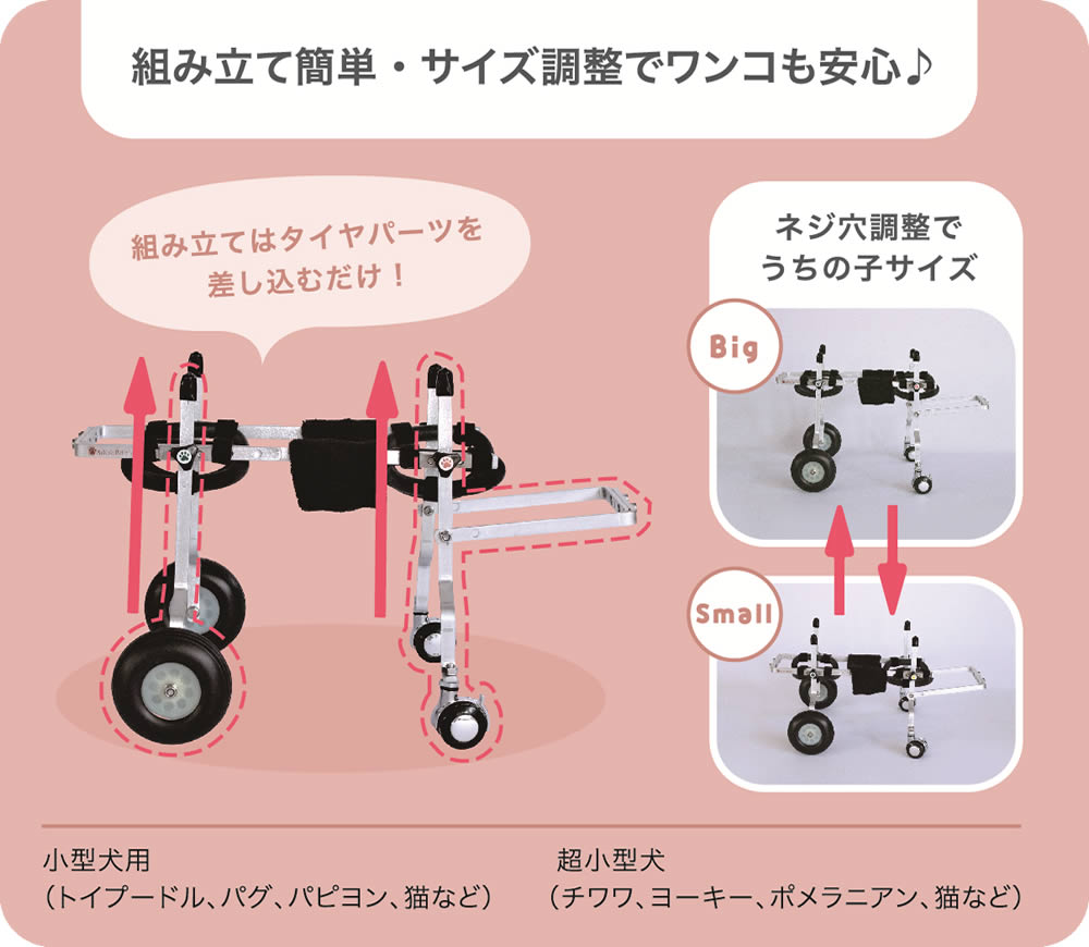 てくてくBのサイズ調整